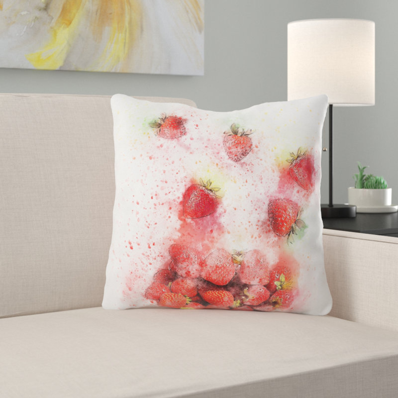 strawberry throw pillow